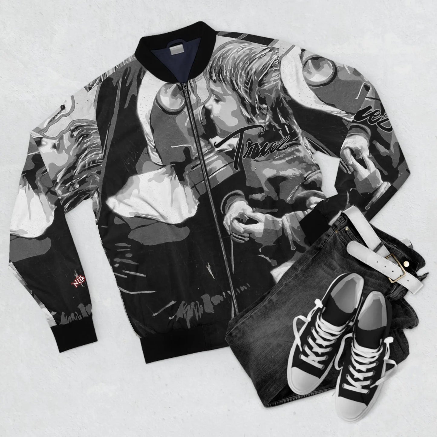 NLB VINTAGE "TRUE2" ×WW3× Men's Bomber Jacket (AOP) Printify
