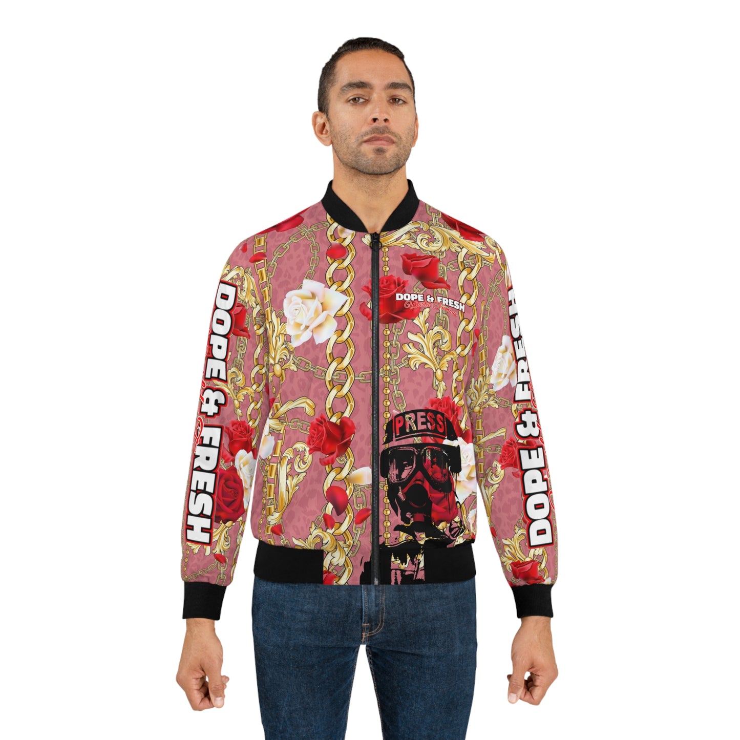 NLB VINTAGE "D&FWF" Men's Bomber Jacket (AOP) Printify