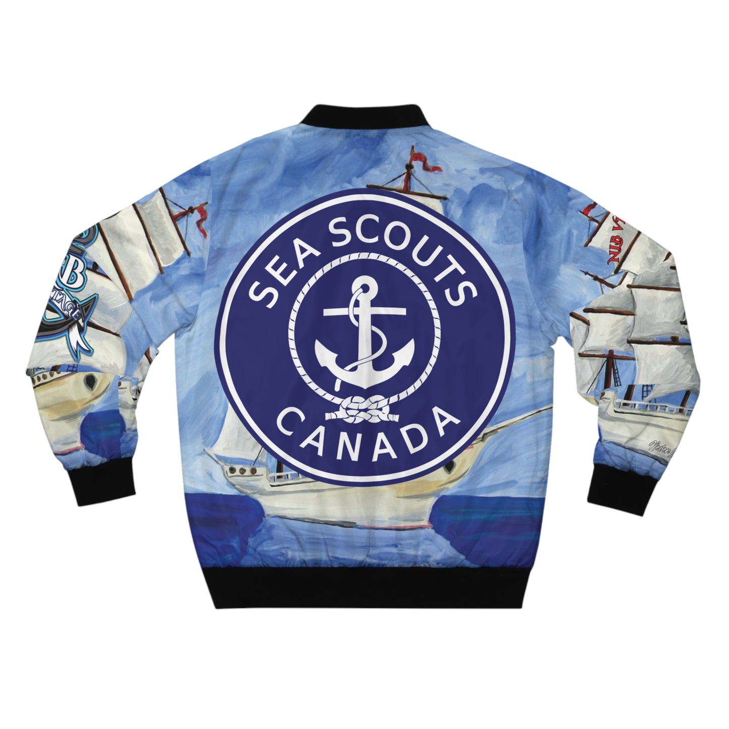 NLB VINTAGE "SEA SCOUTS CANADA" ×YC× Men's Bomber Jacket (AOP) Printify