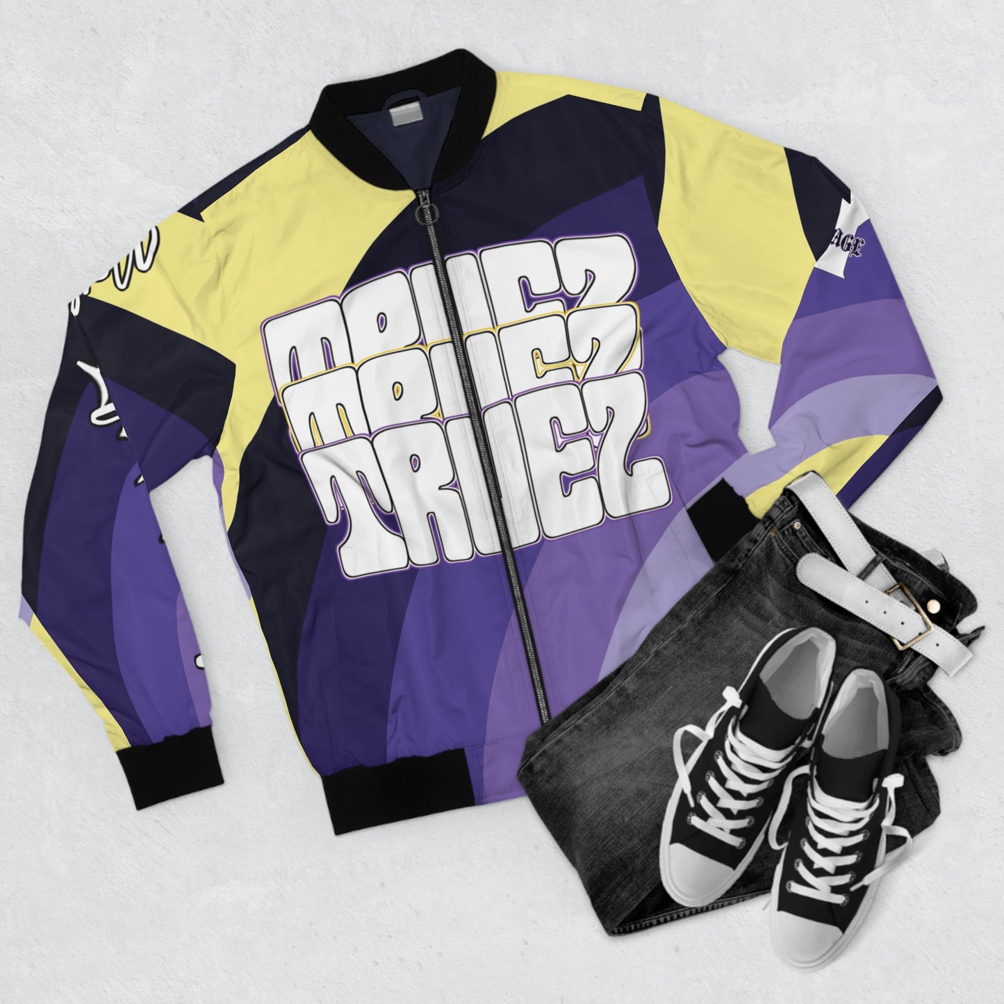 NLB VINTAGE "TRUE2" ×Purp× Men's Bomber Jacket (AOP) Printify