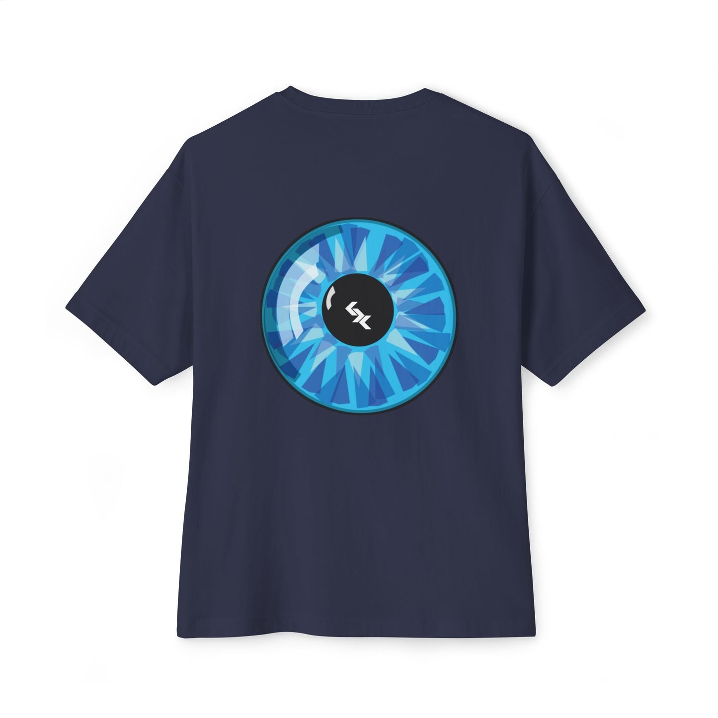 NLB Vintage Oversized Tee - Unisex Boxy T-Shirt with Eye and Wave Design Printify