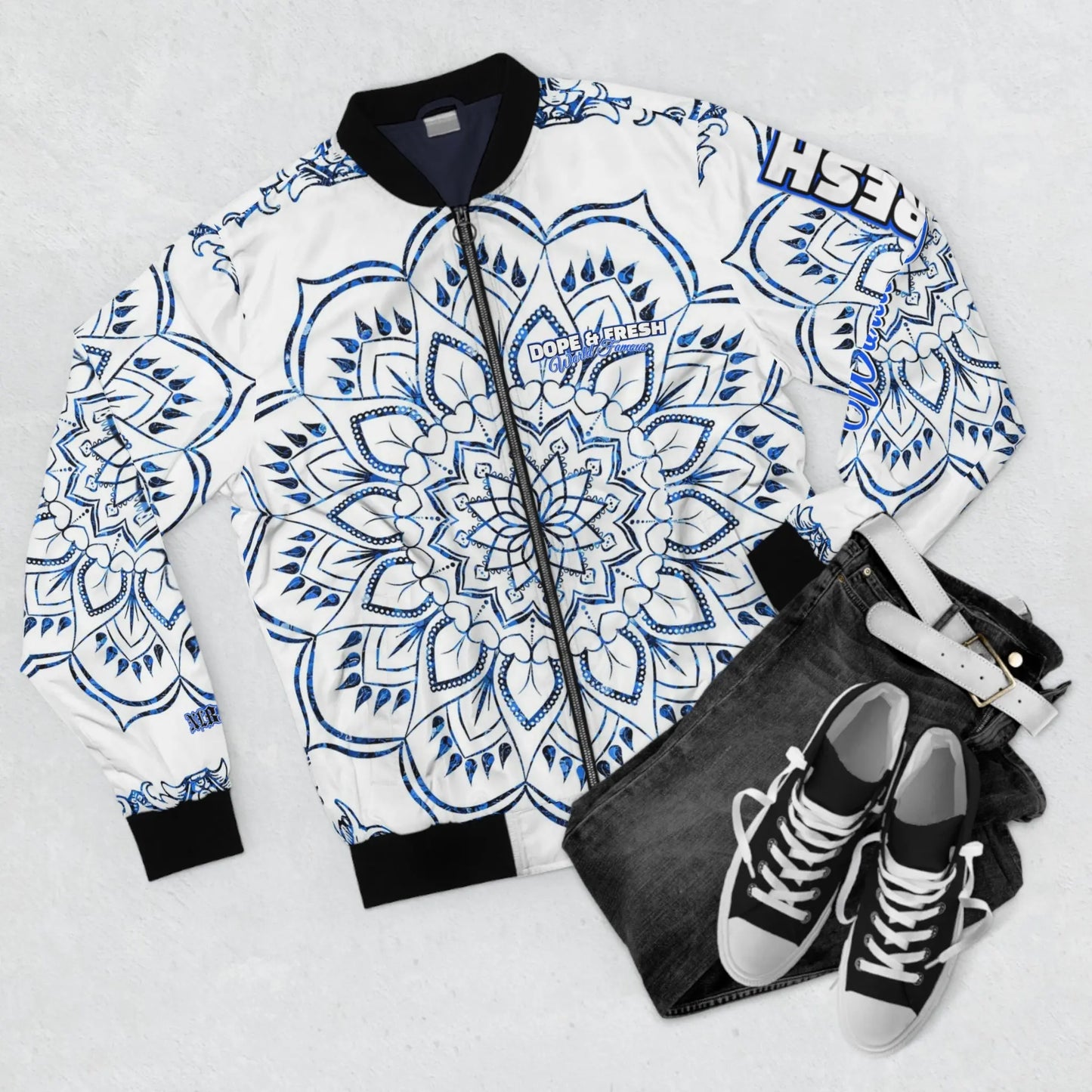 NLB VINTAGE "D&FWF" Men's Bomber Jacket (AOP) - Image #3