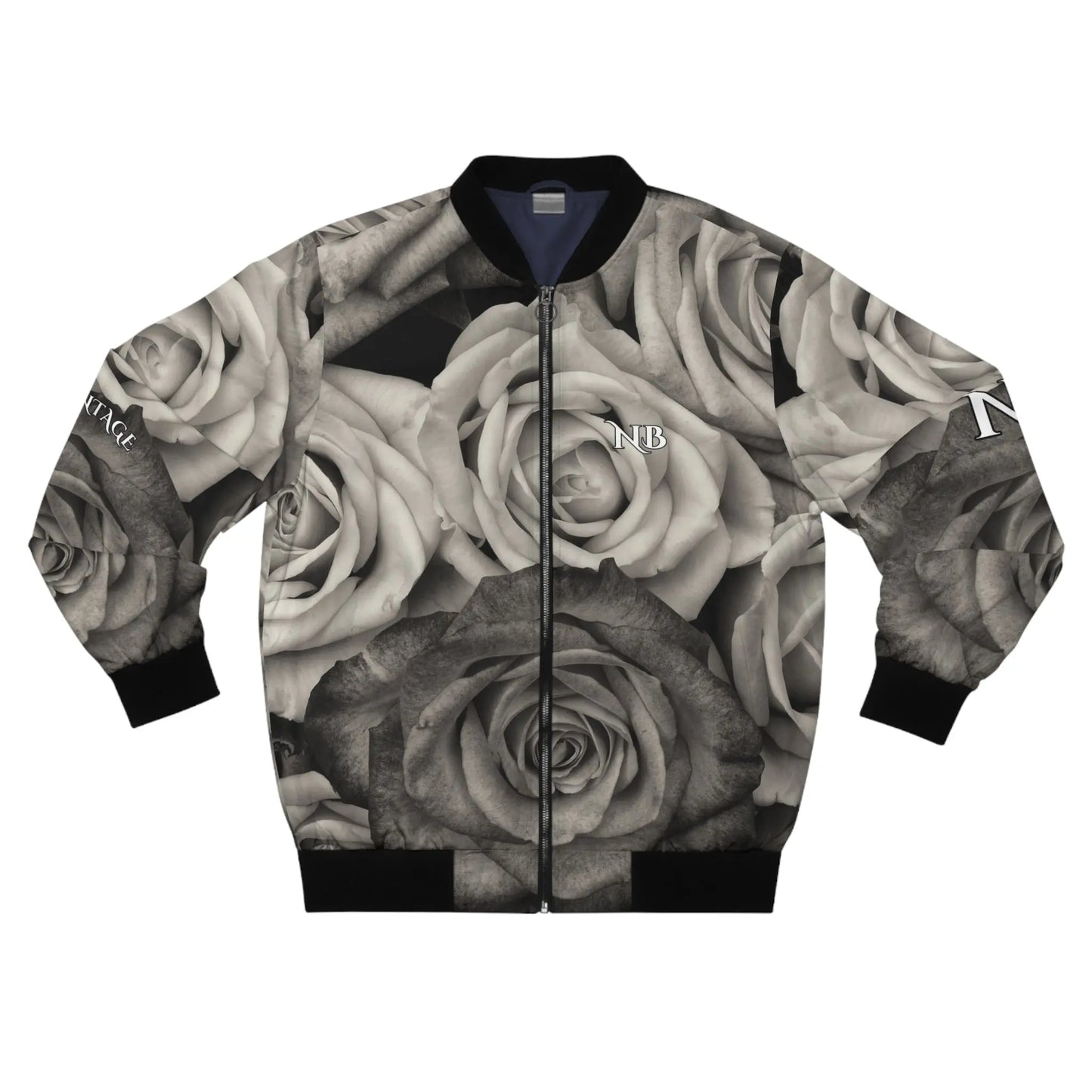 NLB VINTAGE "BLACKROSE" Men's Bomber Jacket (AOP) - Image #2