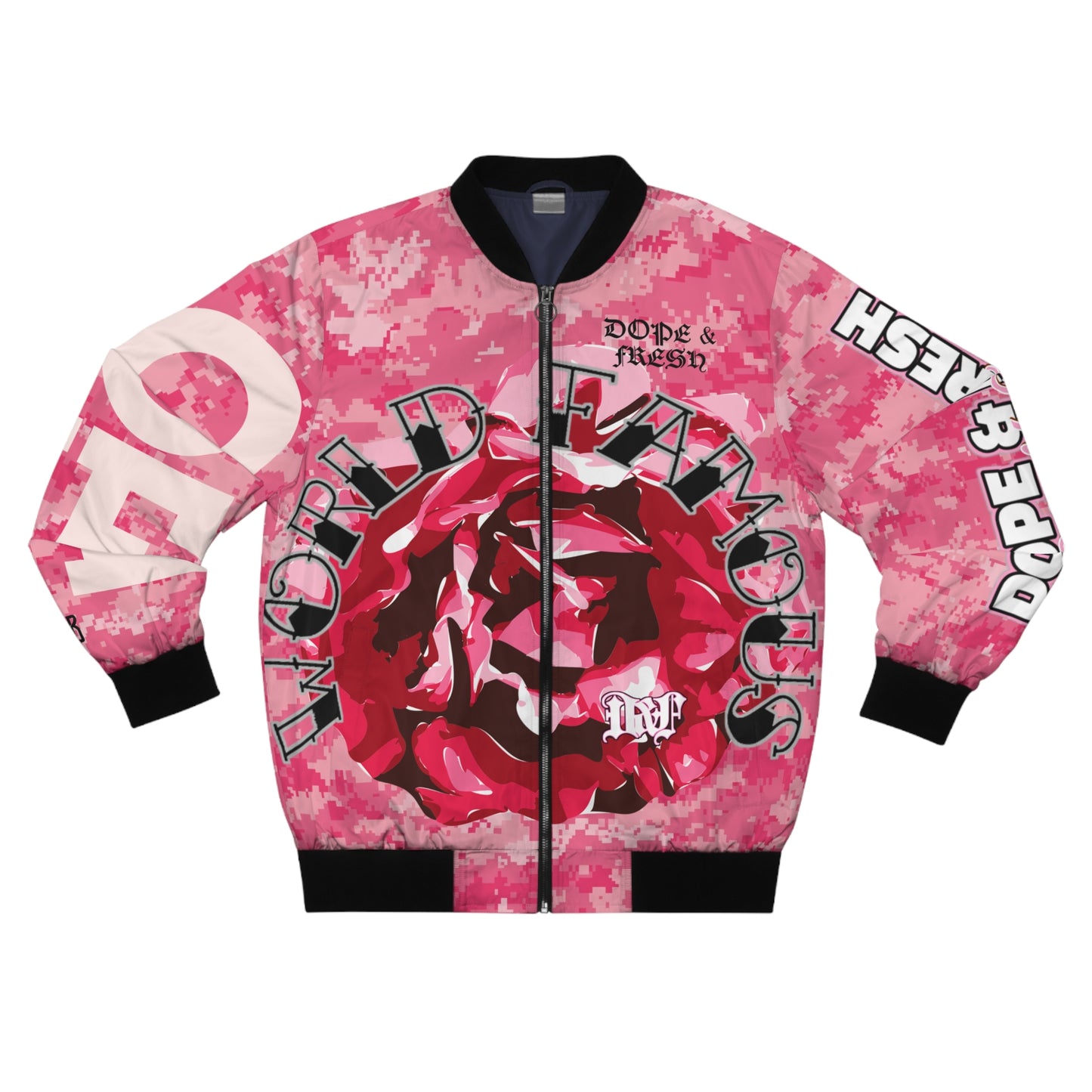 NLB VINTAGE "D&FWF" ×ROSEARMY× Men's Bomber Jacket (AOP) Printify