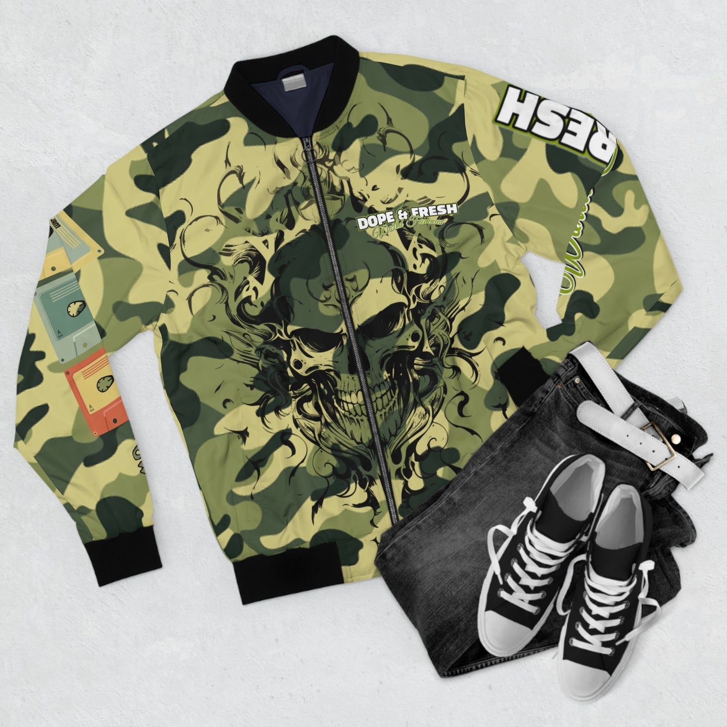 NLB VINTAGE "D&FWF" ×Battalion× Men's Bomber Jacket (AOP) Printify
