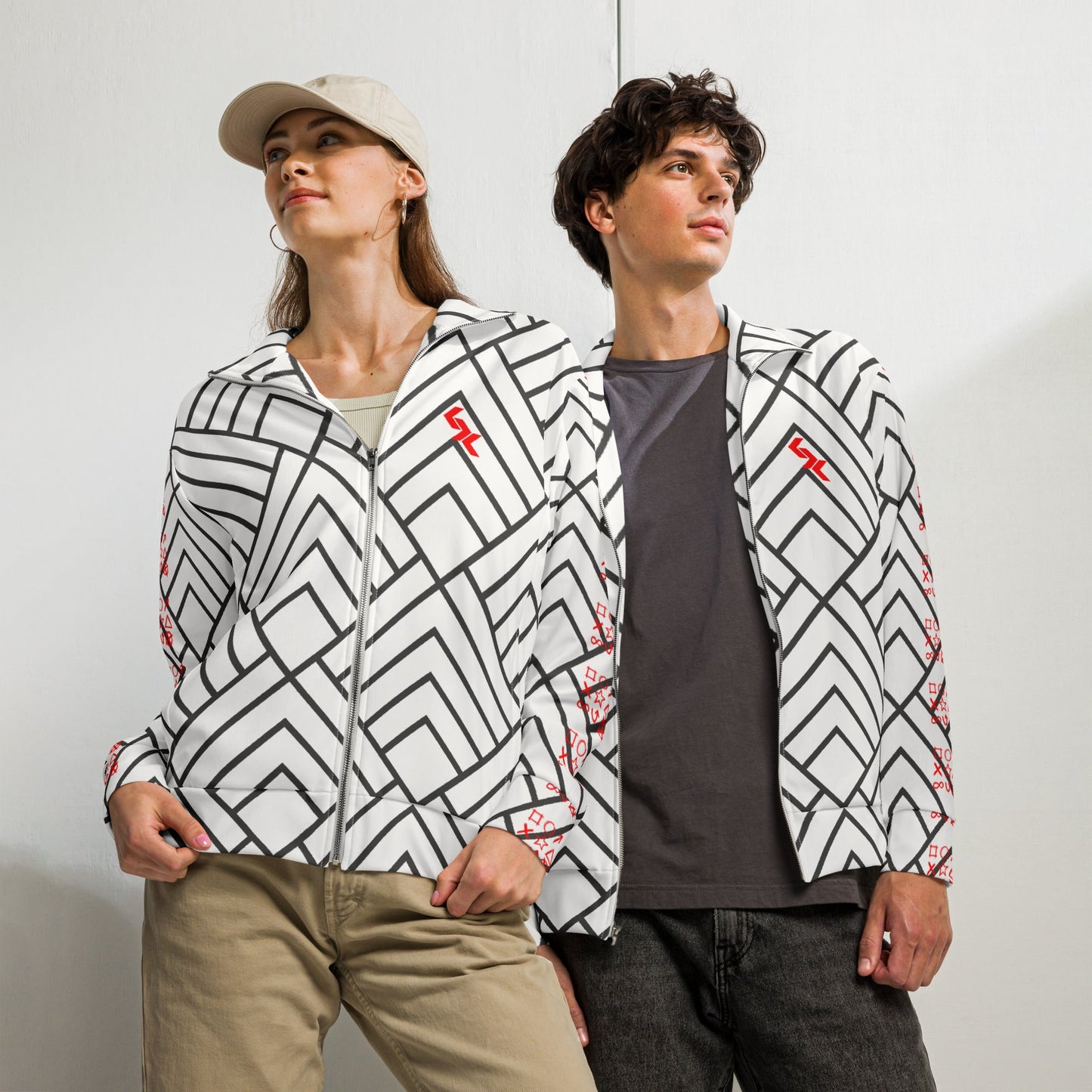 Unisex track jacket "AR-Whitë" by NLB VINTAGE NLB VINTAGE