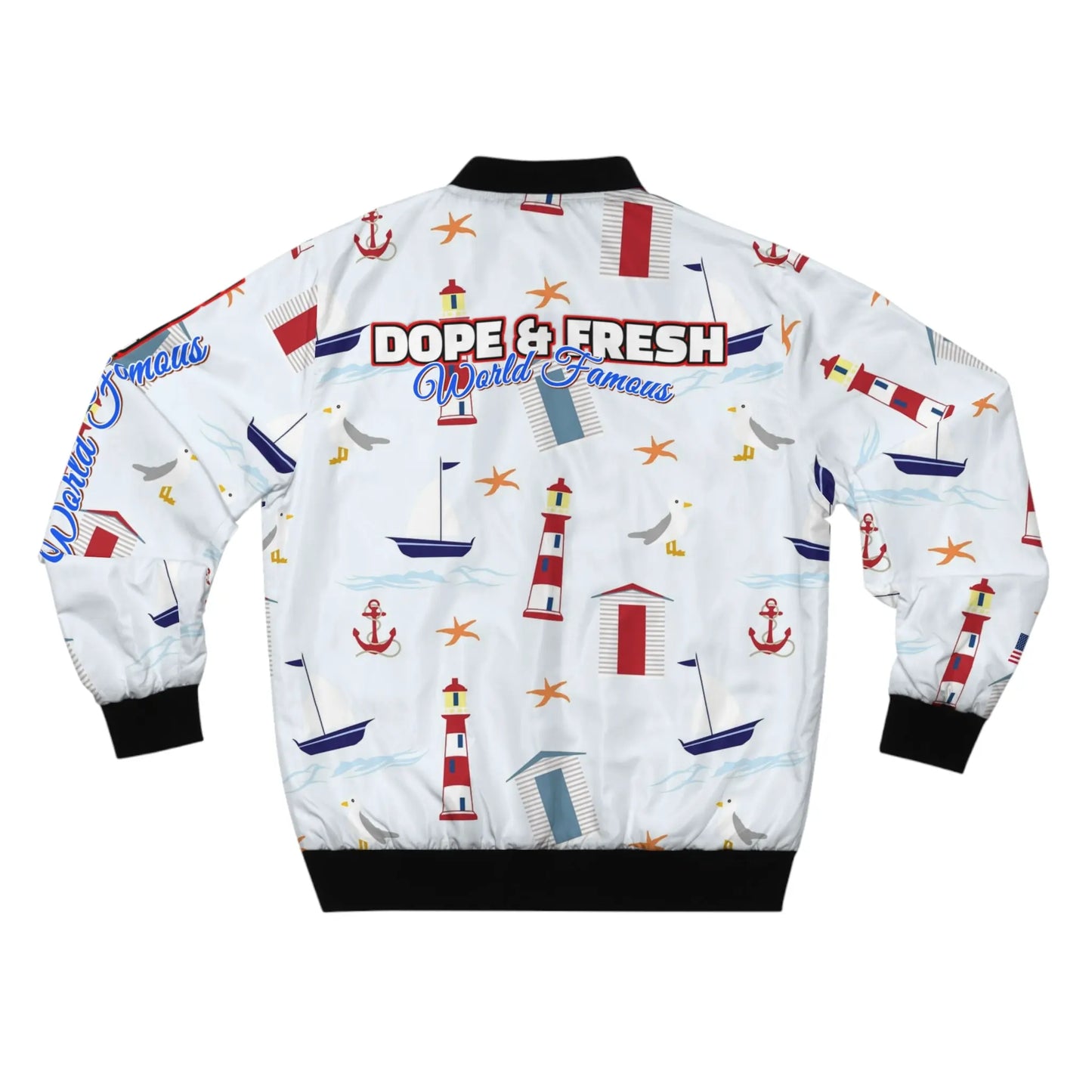 NLB VINTAGE "D&FWF" Men's Bomber Jacket (AOP) - Image #2
