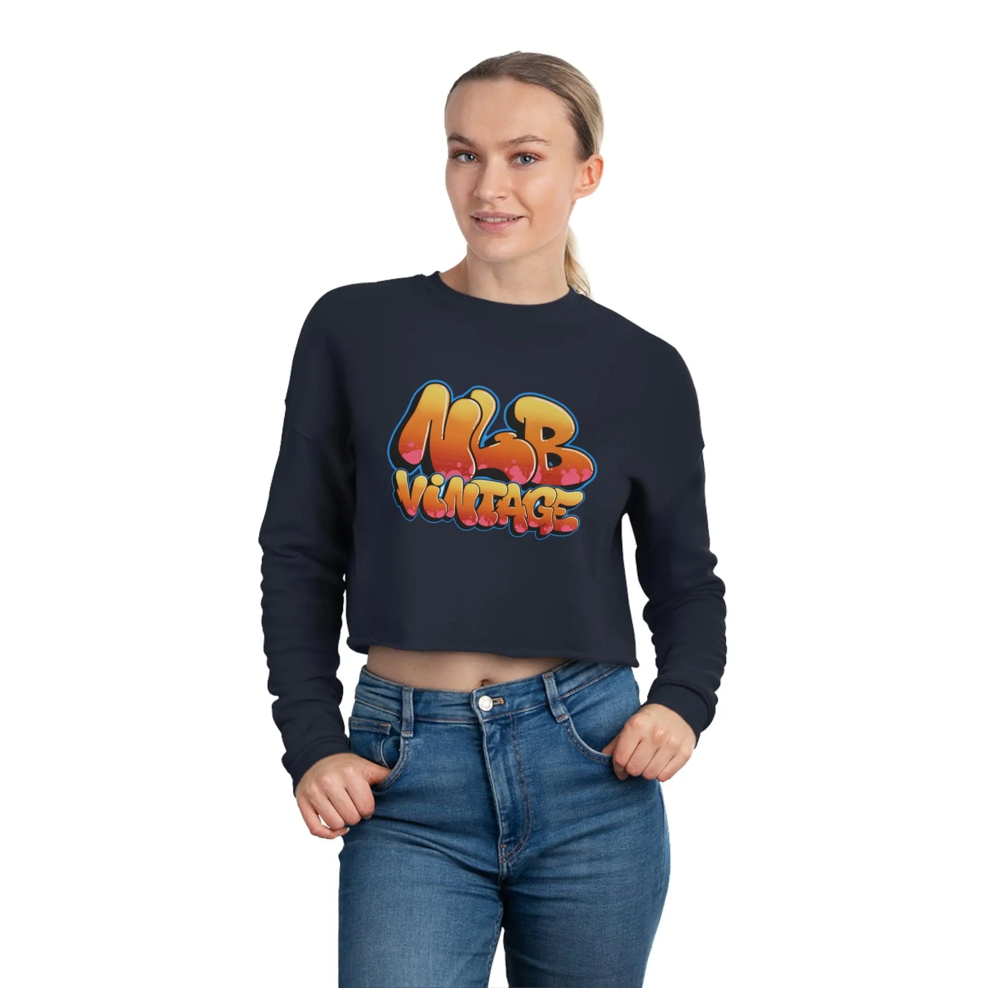 NLB Vintage Lady Cropped Sweatshirt Printify