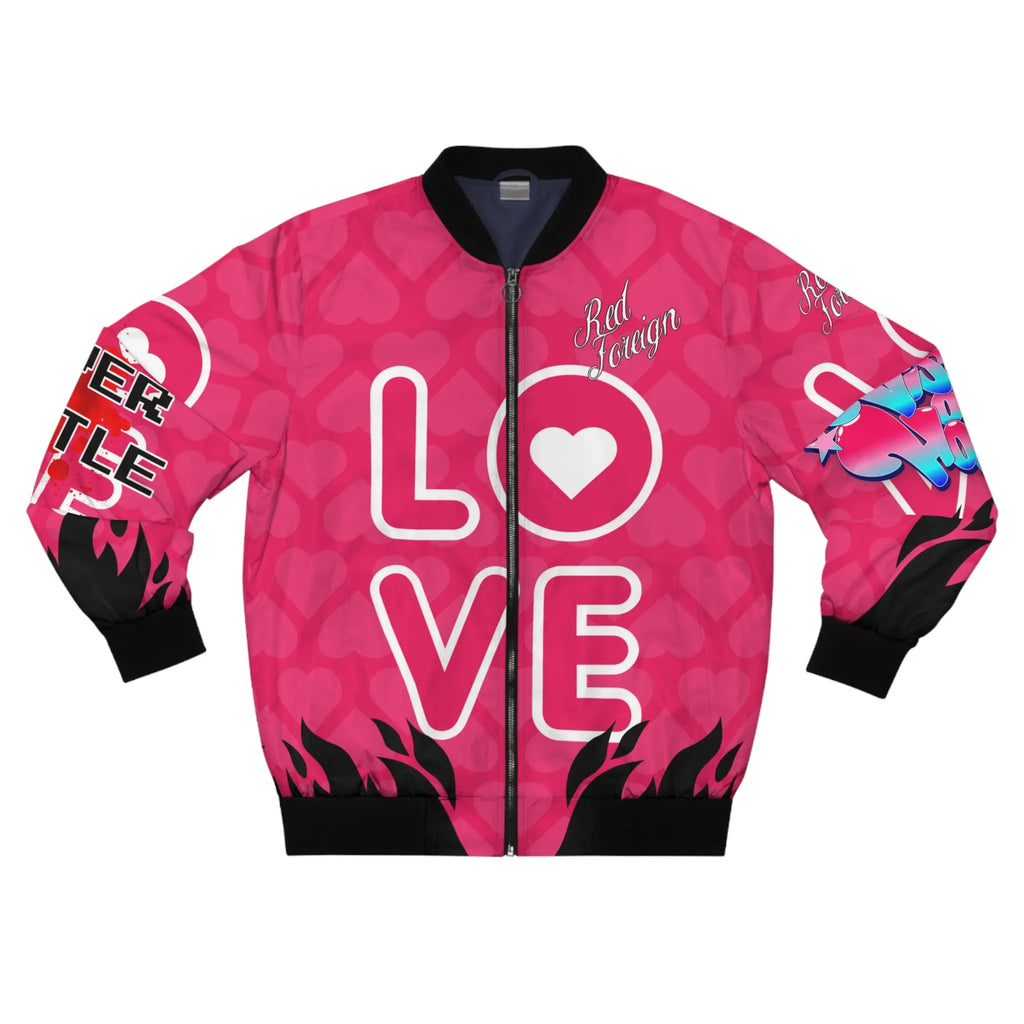 RED FOREIGN Men's Bomber Jacket (AOP) by NLB VINTAGE Printify