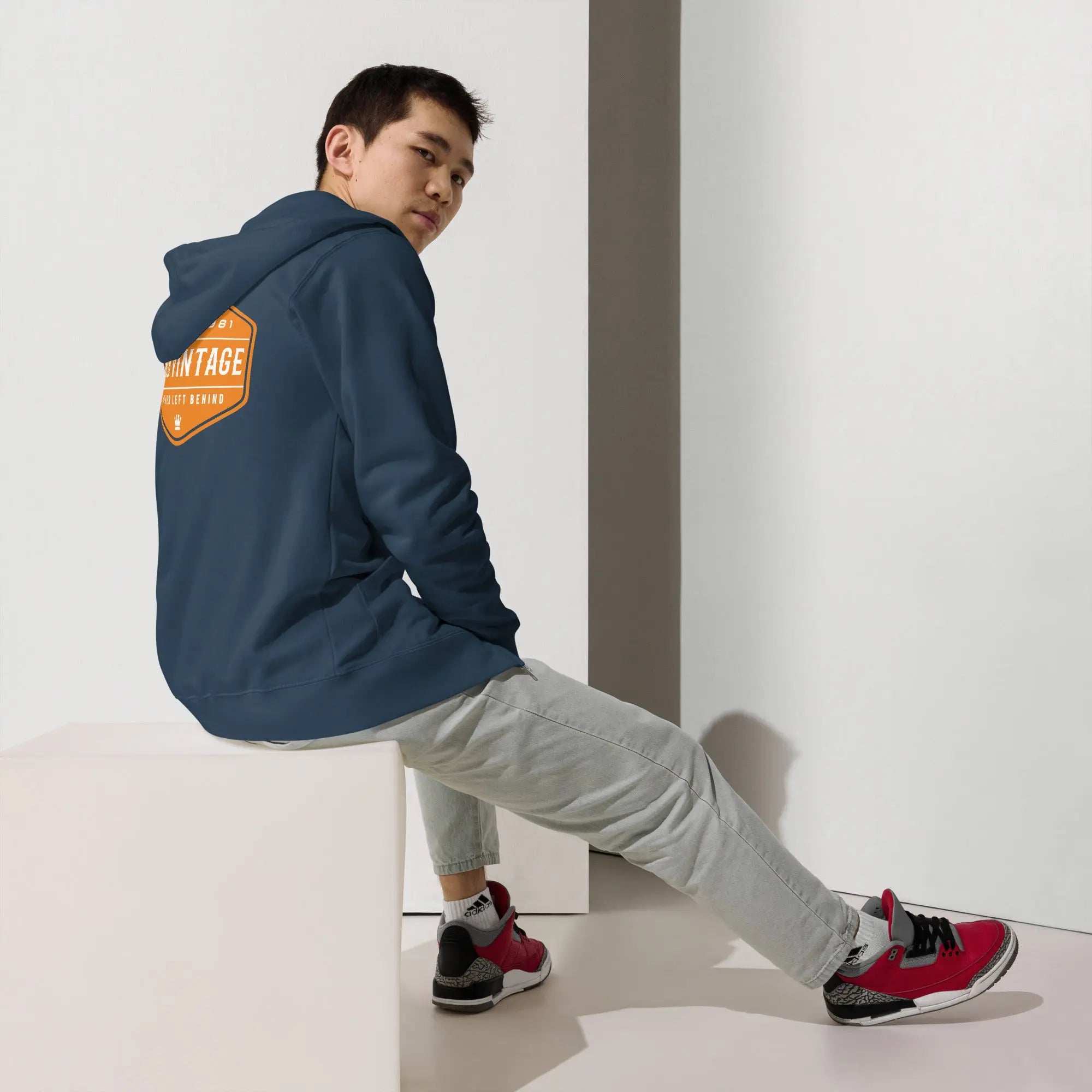 "NEVER LEFT BEHIND" Unisex fleece zip up hoodie by NLB VINTAGE NLB VINTAGE