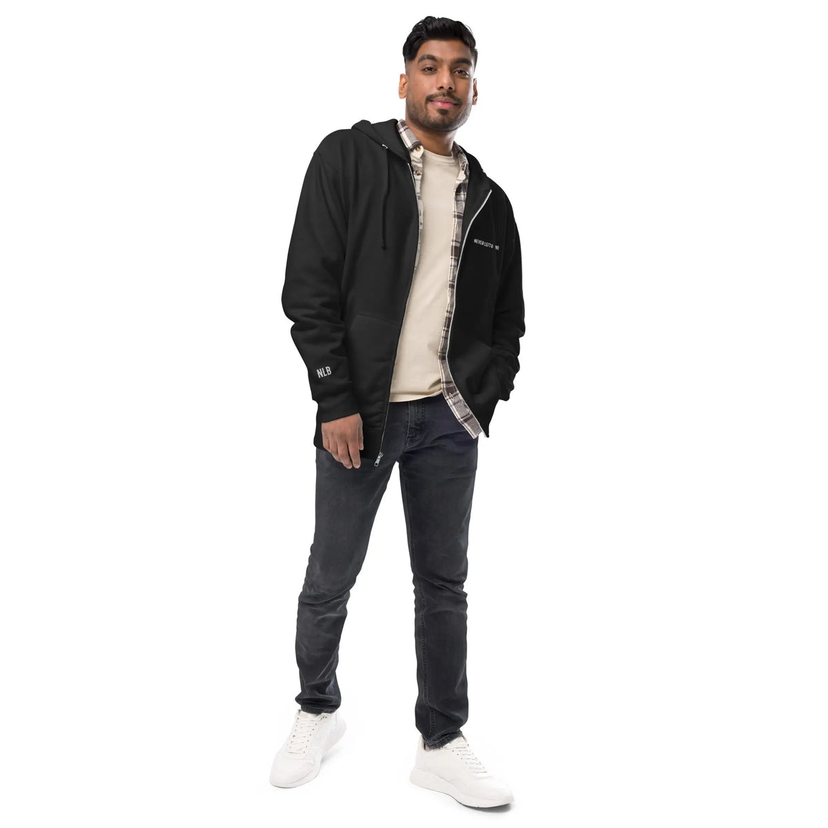 "NEVER LEFT BEHIND" Unisex fleece zip up hoodie by NLB VINTAGE NLB VINTAGE