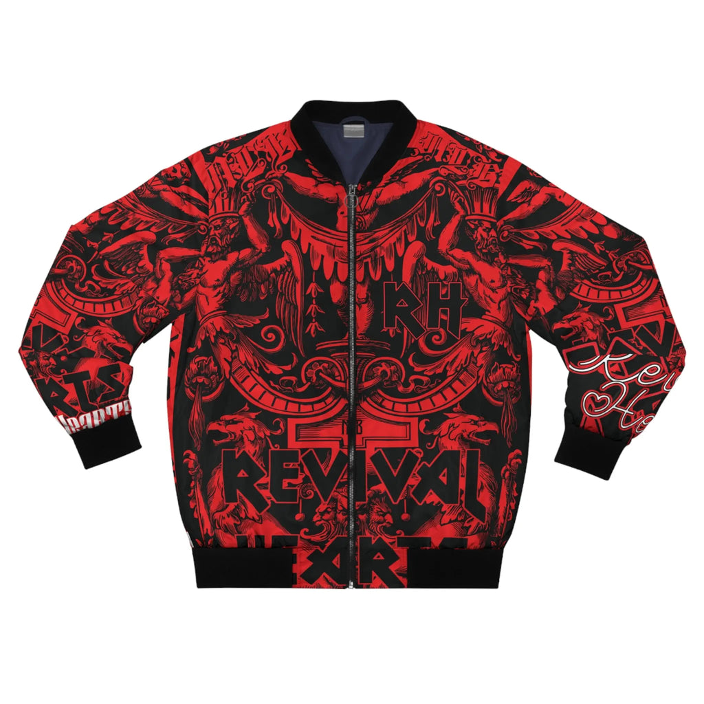 REVIVAL HEARTS Men's Bomber Jacket (AOP) by NLB VINTAGE Printify