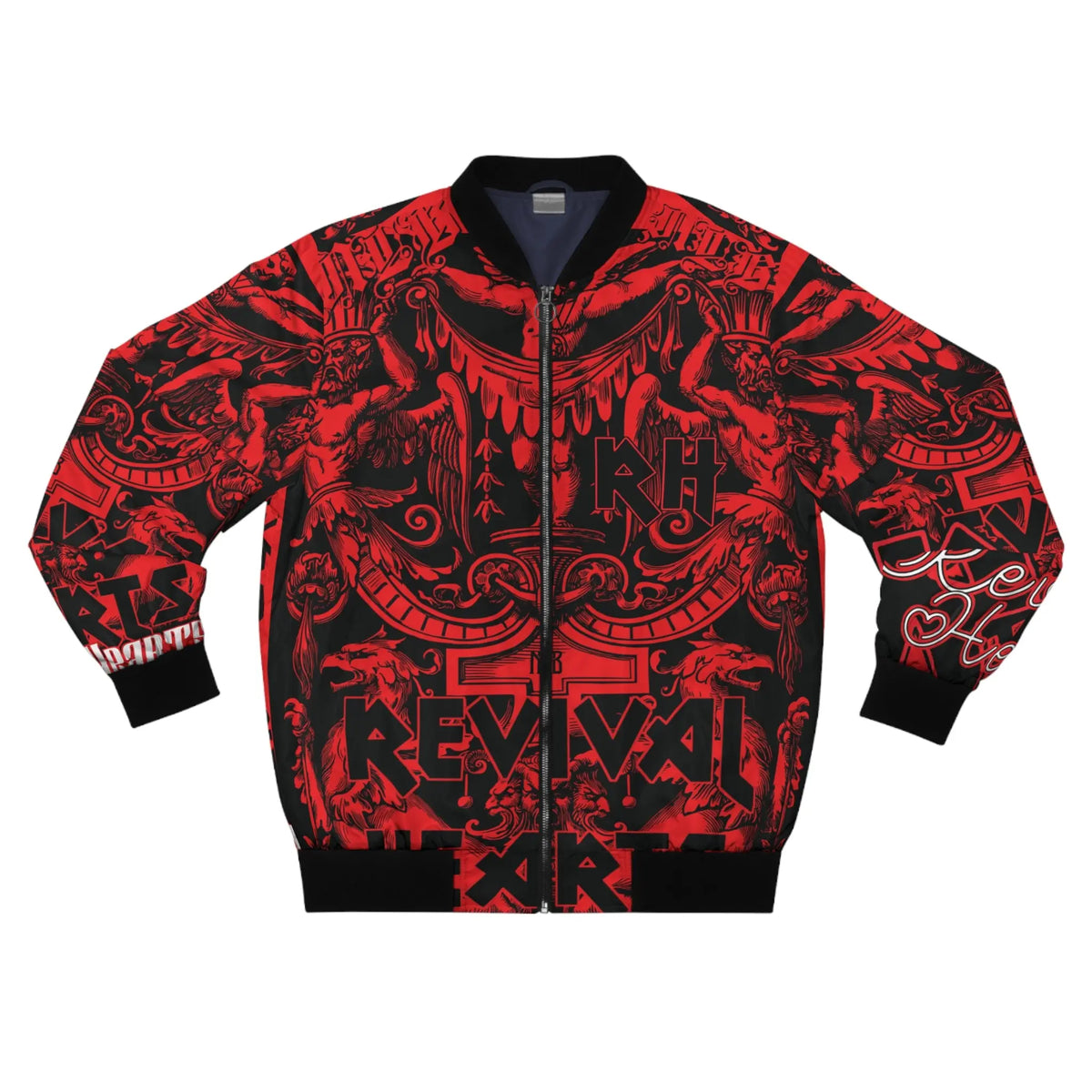 REVIVAL HEARTS Men's Bomber Jacket (AOP) by NLB VINTAGE Printify