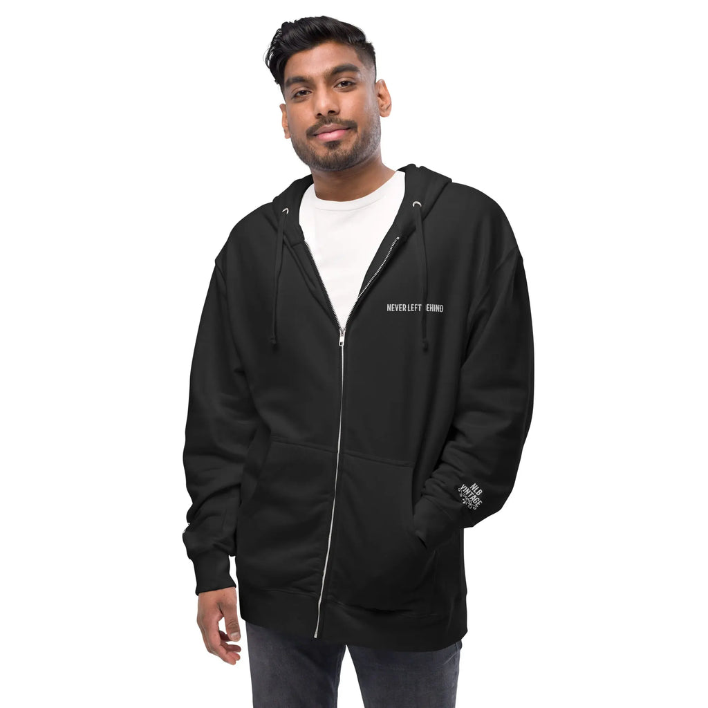 "NEVER LEFT BEHIND" Unisex fleece zip up hoodie by NLB VINTAGE NLB VINTAGE