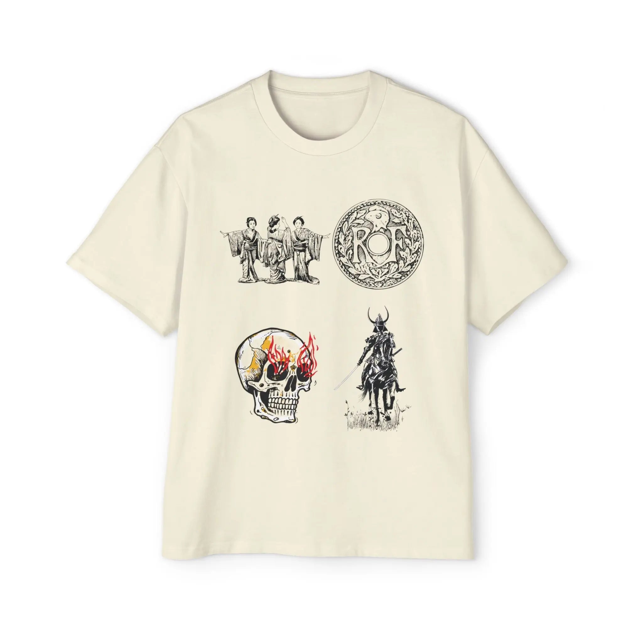 RED FOREIGN Men's Heavy Oversized Tee by NLB VINTAGE Printify