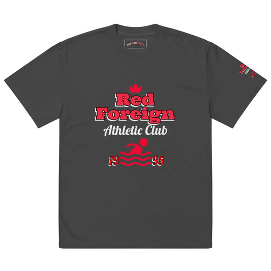 RED FOREIGN: ATHLETIC CLUB 95 Oversized faded t-shirt by NLB VINTAGE NLB VINTAGE