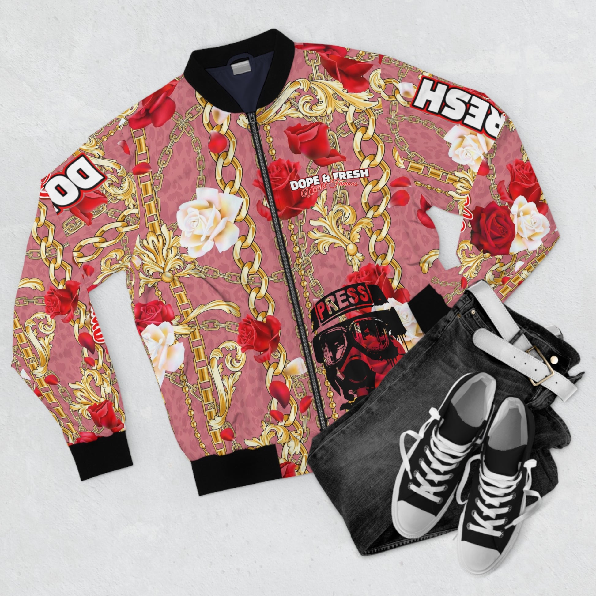 NLB VINTAGE "D&FWF" Men's Bomber Jacket (AOP) Printify