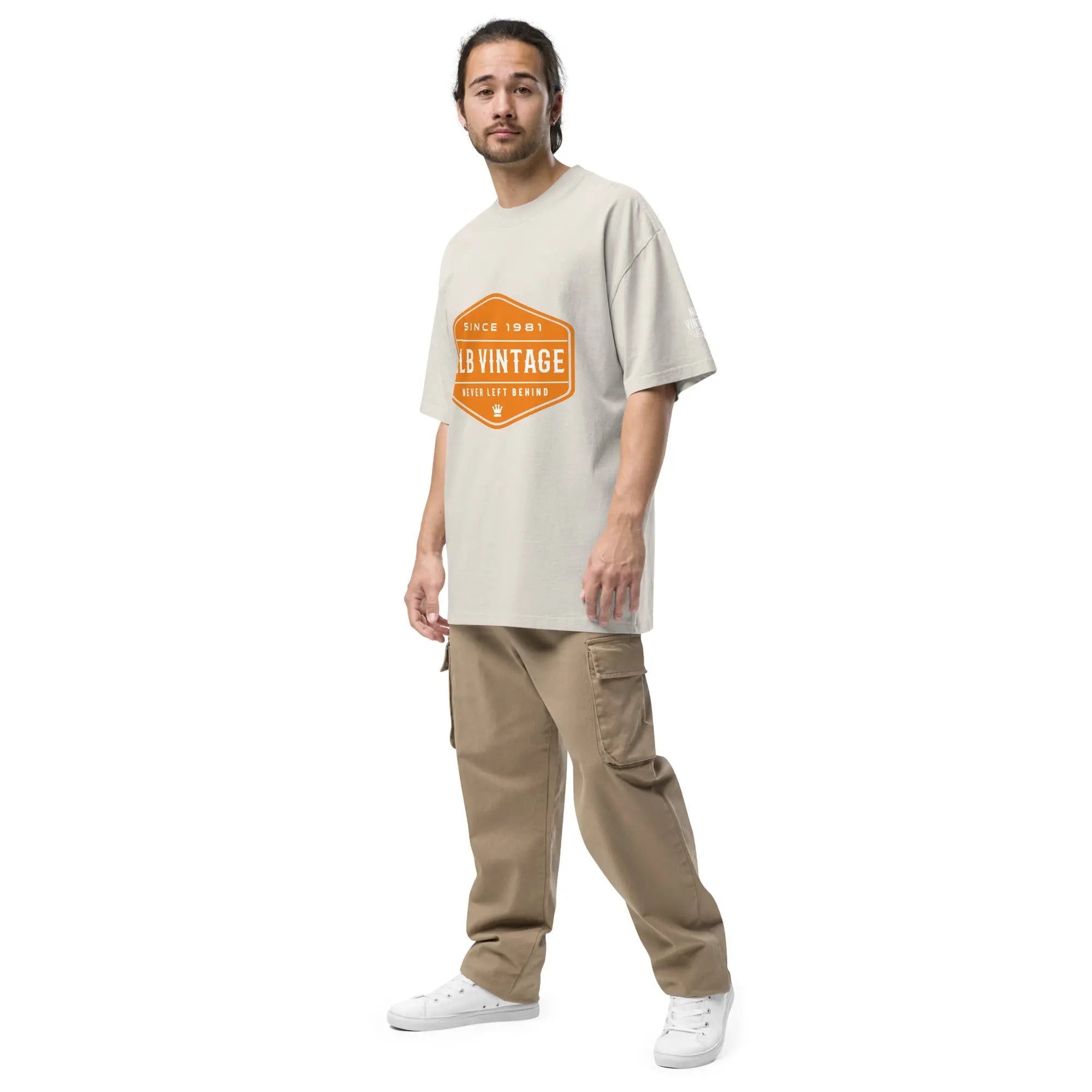 "NEVER LEFT BEHIND" Oversized faded t-shirt by NLB VINTAGE NLB VINTAGE