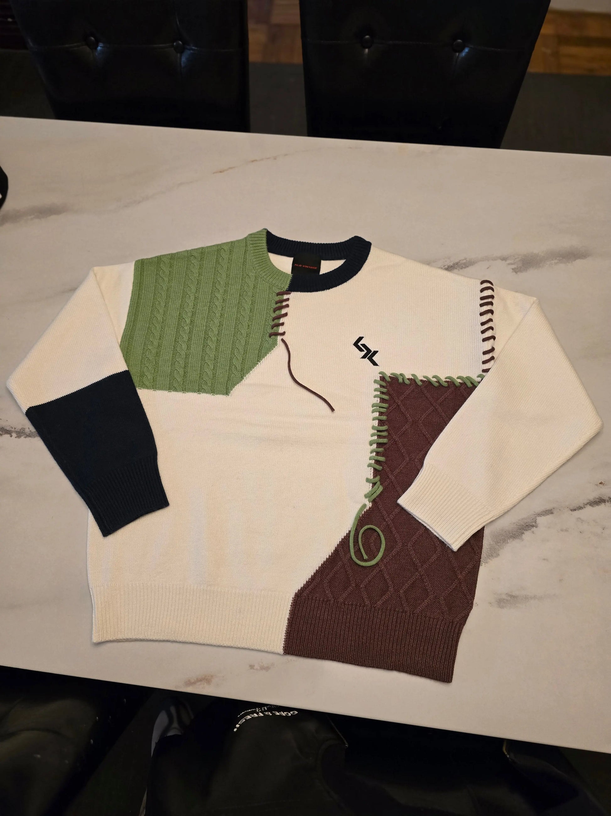 'Heritage Splash' Knitted Pullover Sweater by NLB VINTAGE - Image #1