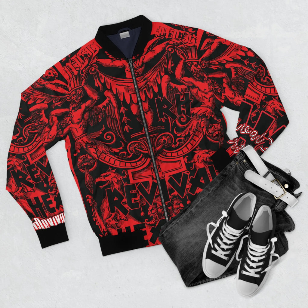 REVIVAL HEARTS Men's Bomber Jacket (AOP) by NLB VINTAGE Printify