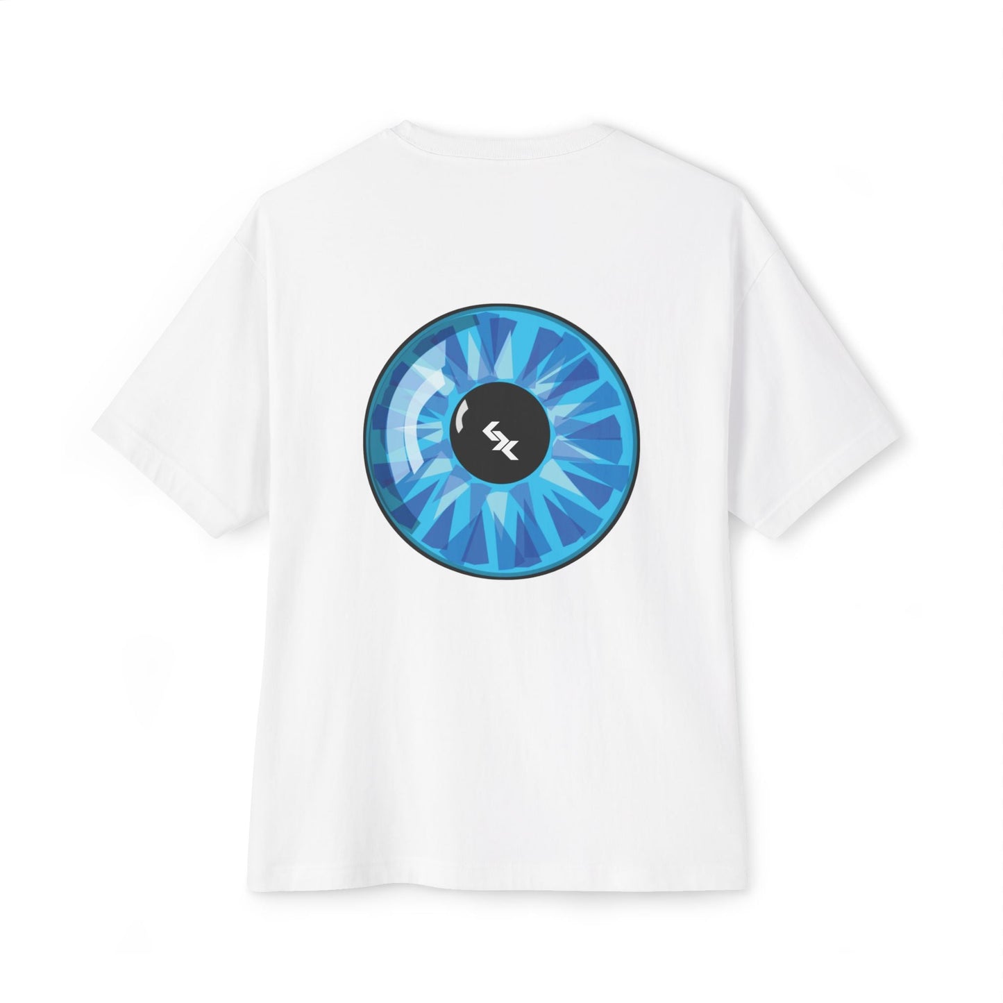 NLB Vintage Oversized Tee - Unisex Boxy T-Shirt with Eye and Wave Design Printify