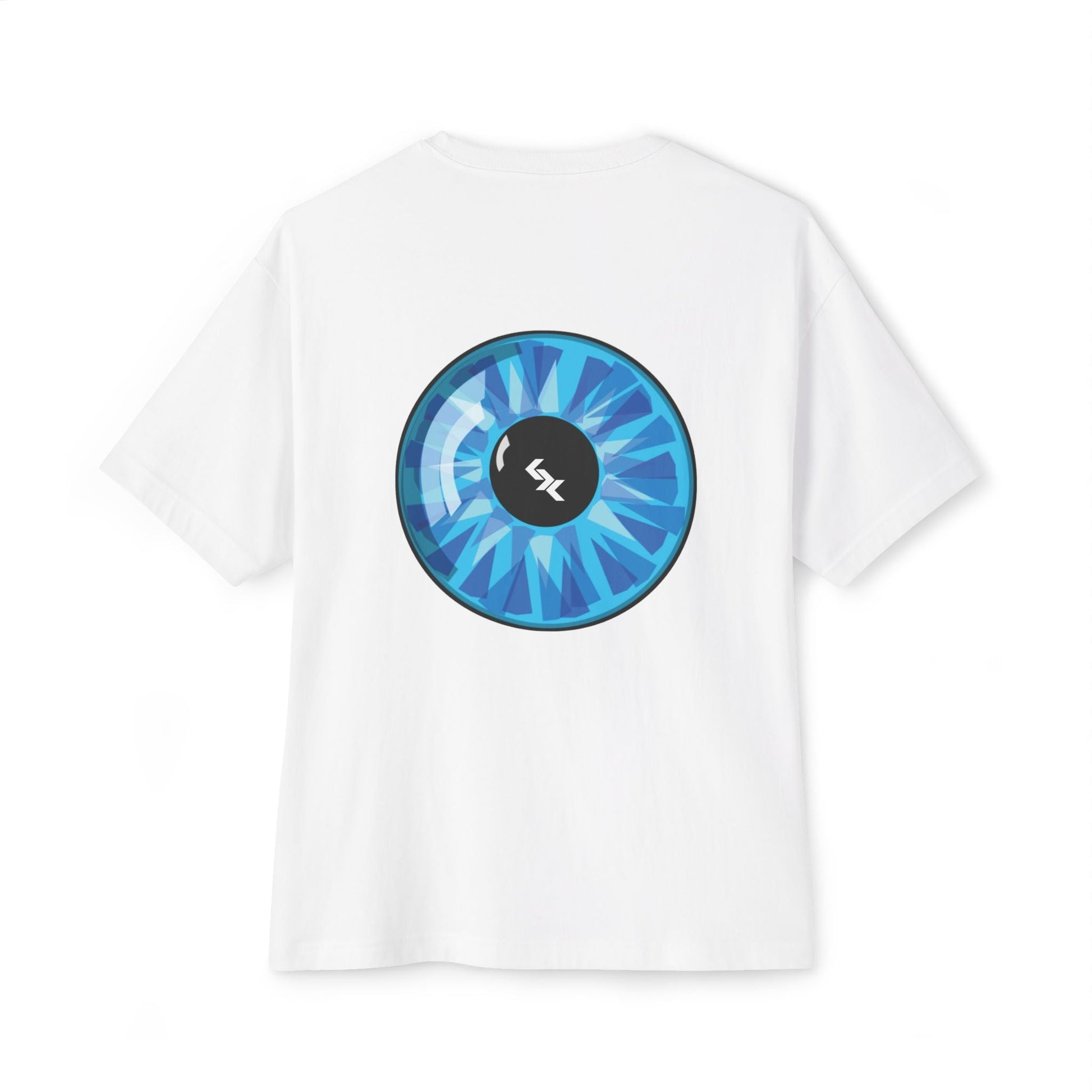 NLB Vintage Oversized Tee - Unisex Boxy T-Shirt with Eye and Wave Design Printify