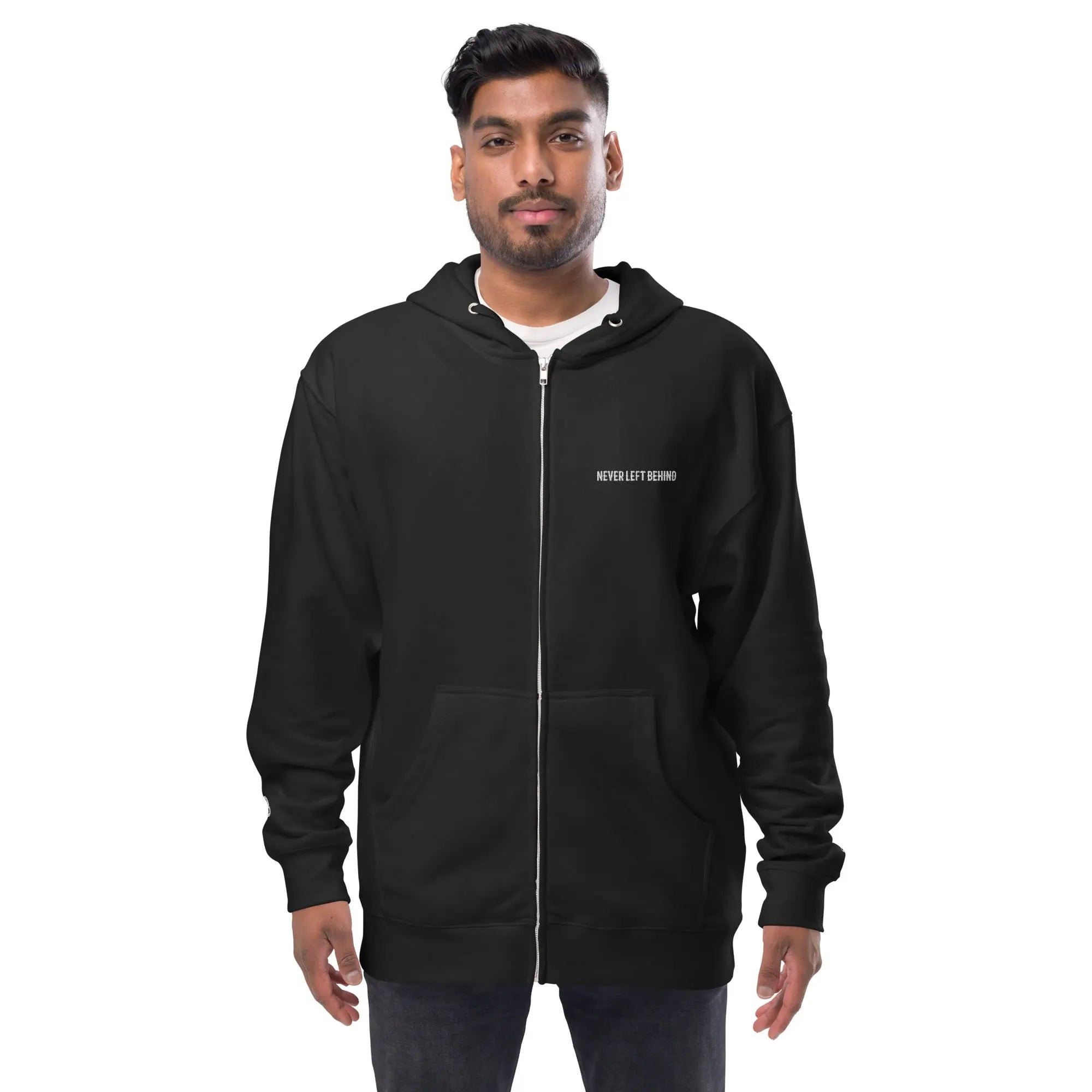 "NEVER LEFT BEHIND" Unisex fleece zip up hoodie by NLB VINTAGE NLB VINTAGE