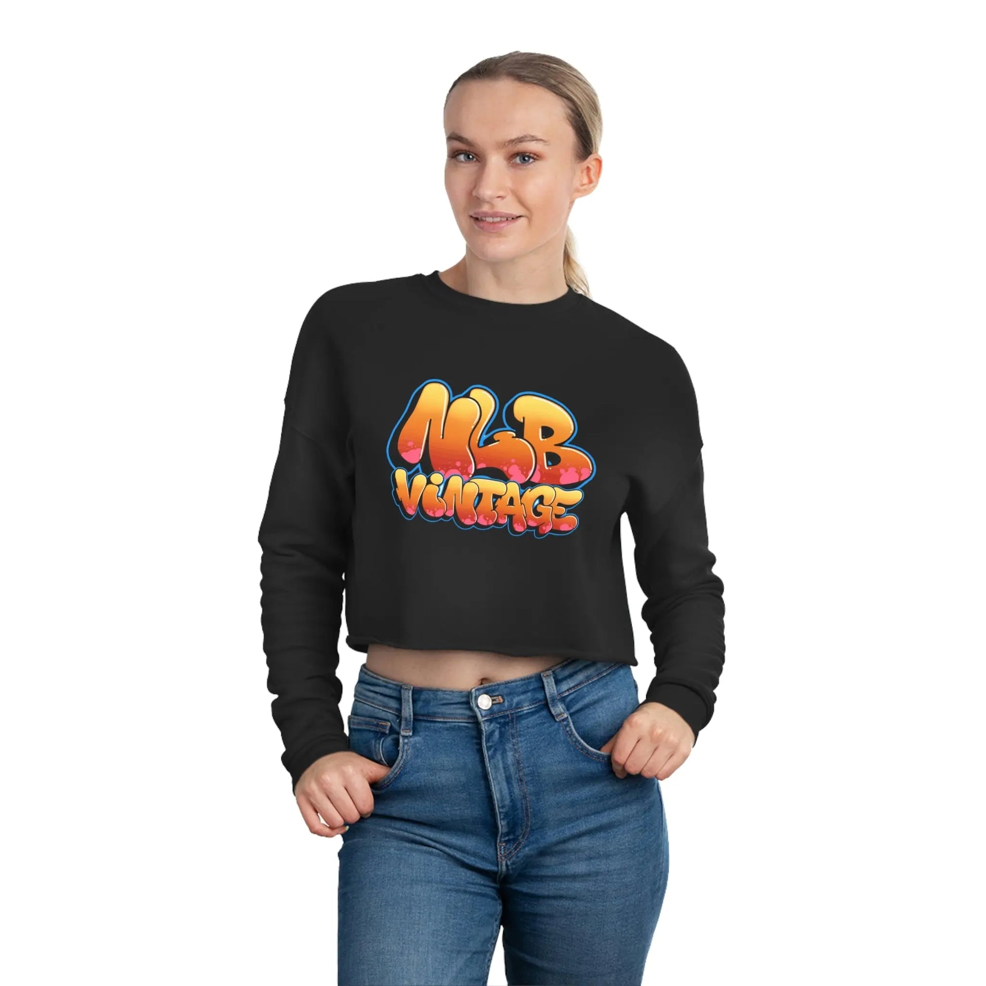 NLB Vintage Lady Cropped Sweatshirt Printify