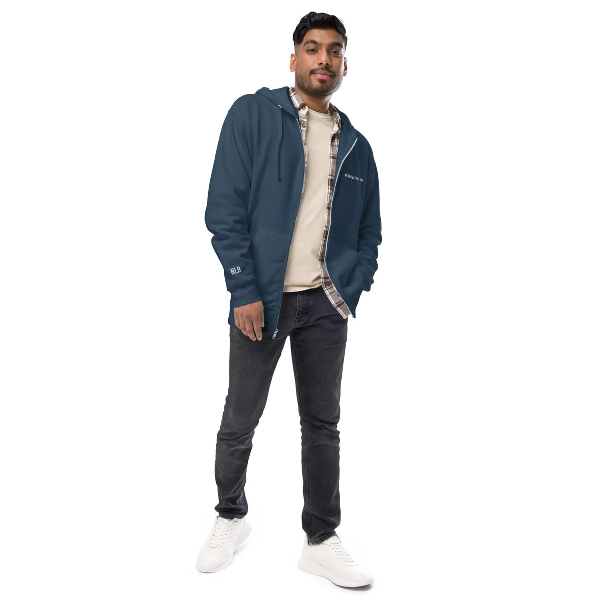 "NEVER LEFT BEHIND" Unisex fleece zip up hoodie by NLB VINTAGE NLB VINTAGE