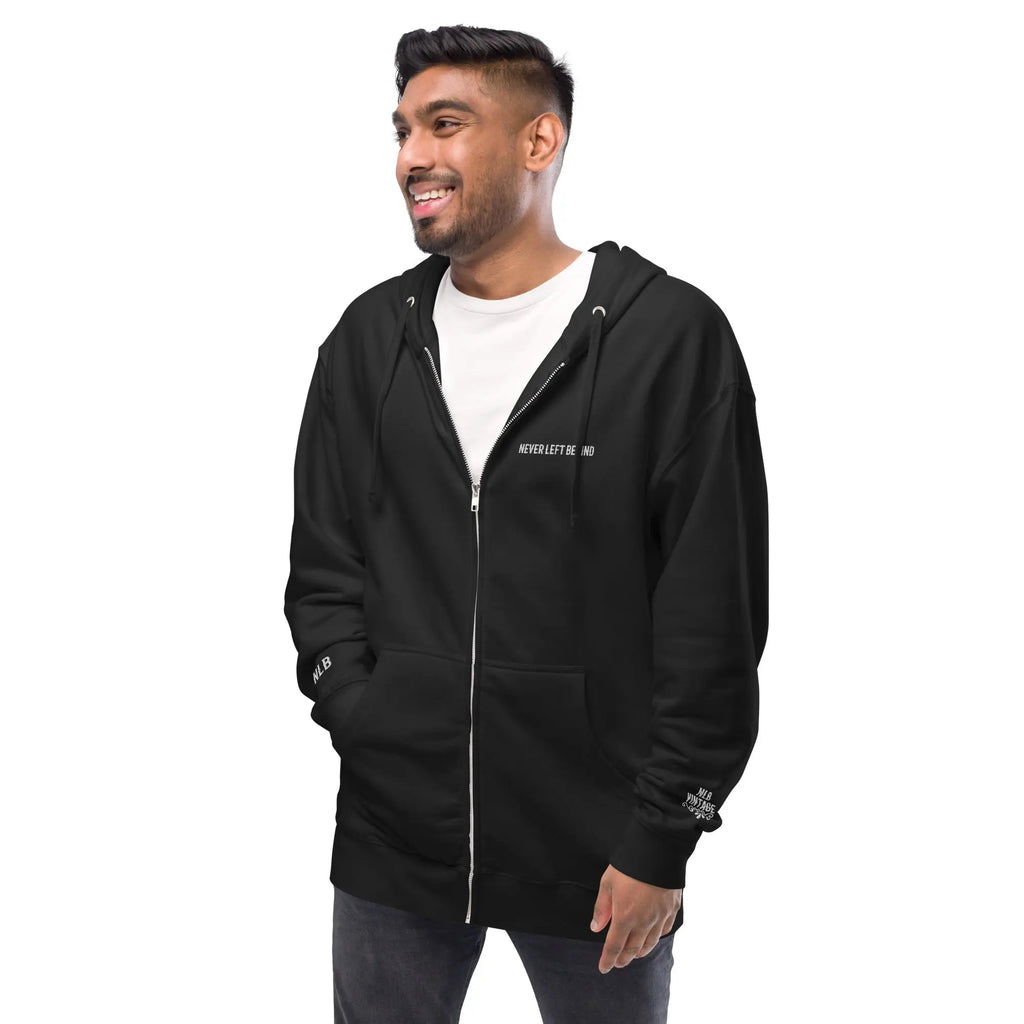 "NEVER LEFT BEHIND" Unisex fleece zip up hoodie by NLB VINTAGE NLB VINTAGE