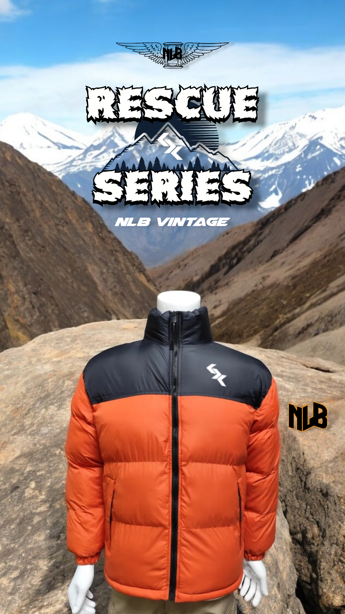 "Rescue Series" Puffer Winter Jacket by NLB VINTAGE NLB VINTAGE