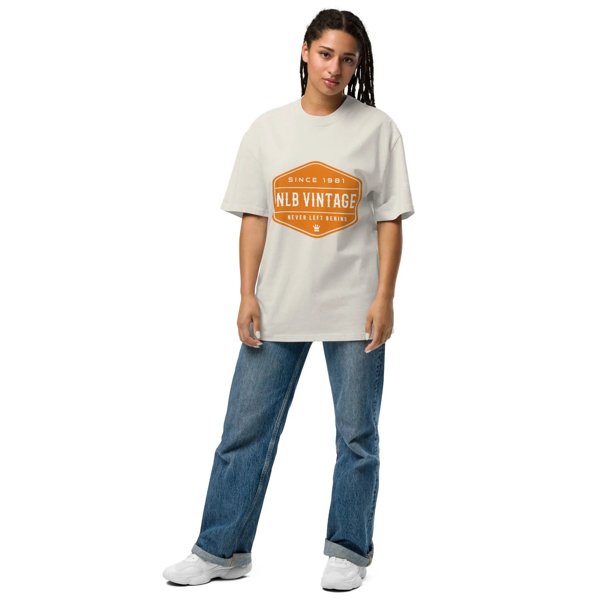 "NEVER LEFT BEHIND" Oversized faded t-shirt by NLB VINTAGE NLB VINTAGE