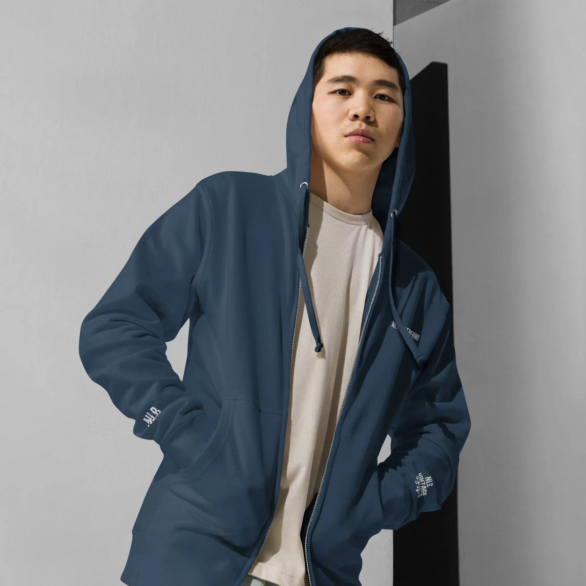 "NEVER LEFT BEHIND" Unisex fleece zip up hoodie by NLB VINTAGE NLB VINTAGE