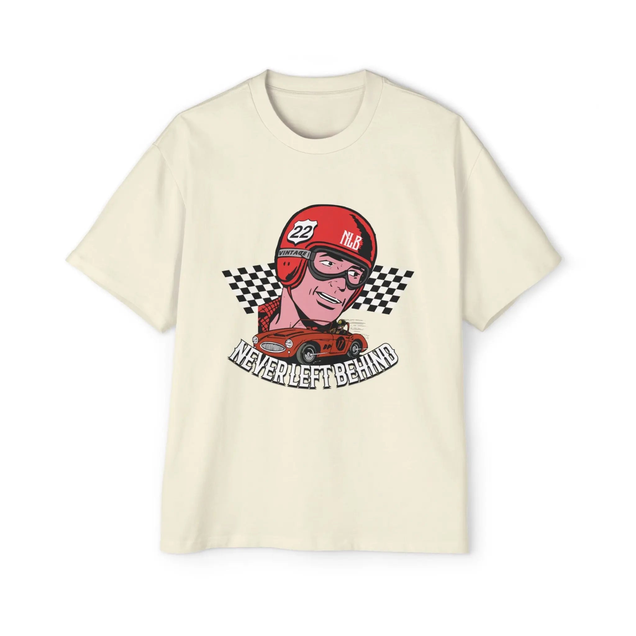 NEVER LEFT BEHIND "Ken Miles" by NLB VINTAGE Men's Heavy Oversized Tee Printify