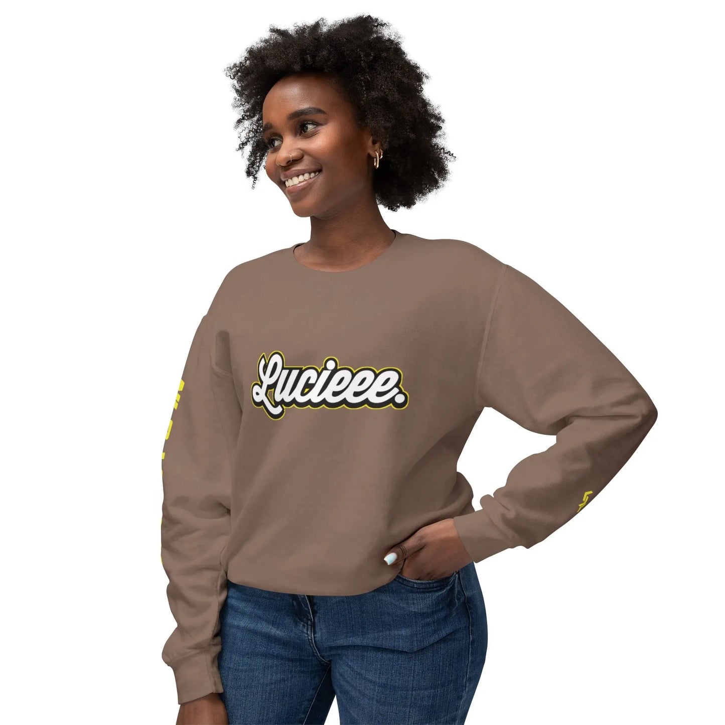 Unisex Lightweight Crewneck Sweatshirt "LUCIEEE" by NLB VINTAGE Printify