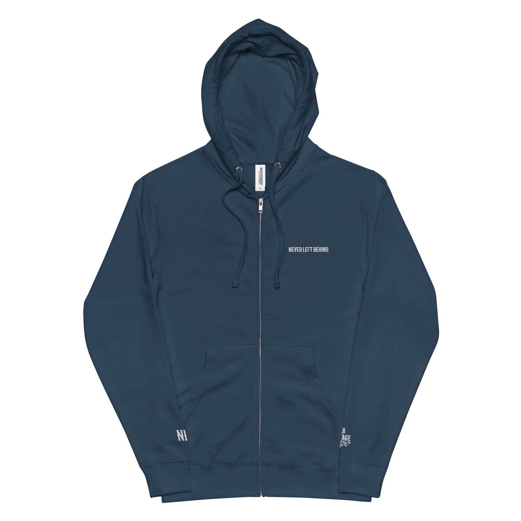"NEVER LEFT BEHIND" Unisex fleece zip up hoodie by NLB VINTAGE NLB VINTAGE