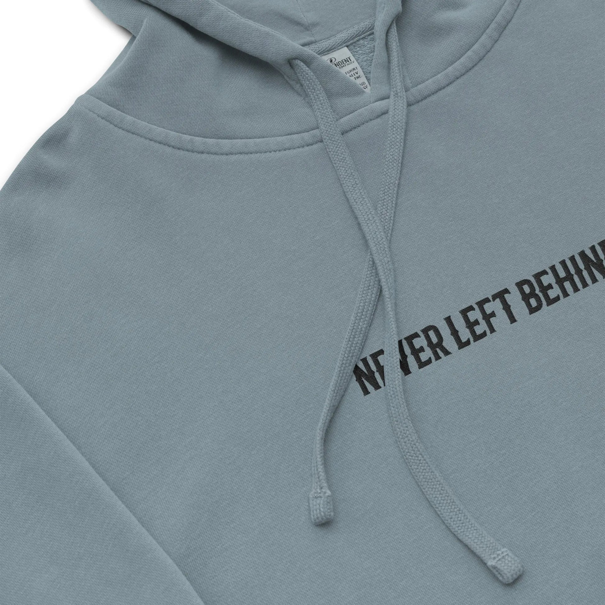 "NEVER LEFT BEHIND" Unisex pigment-dyed hoodie by NLB VINTAGE NLB Vintage