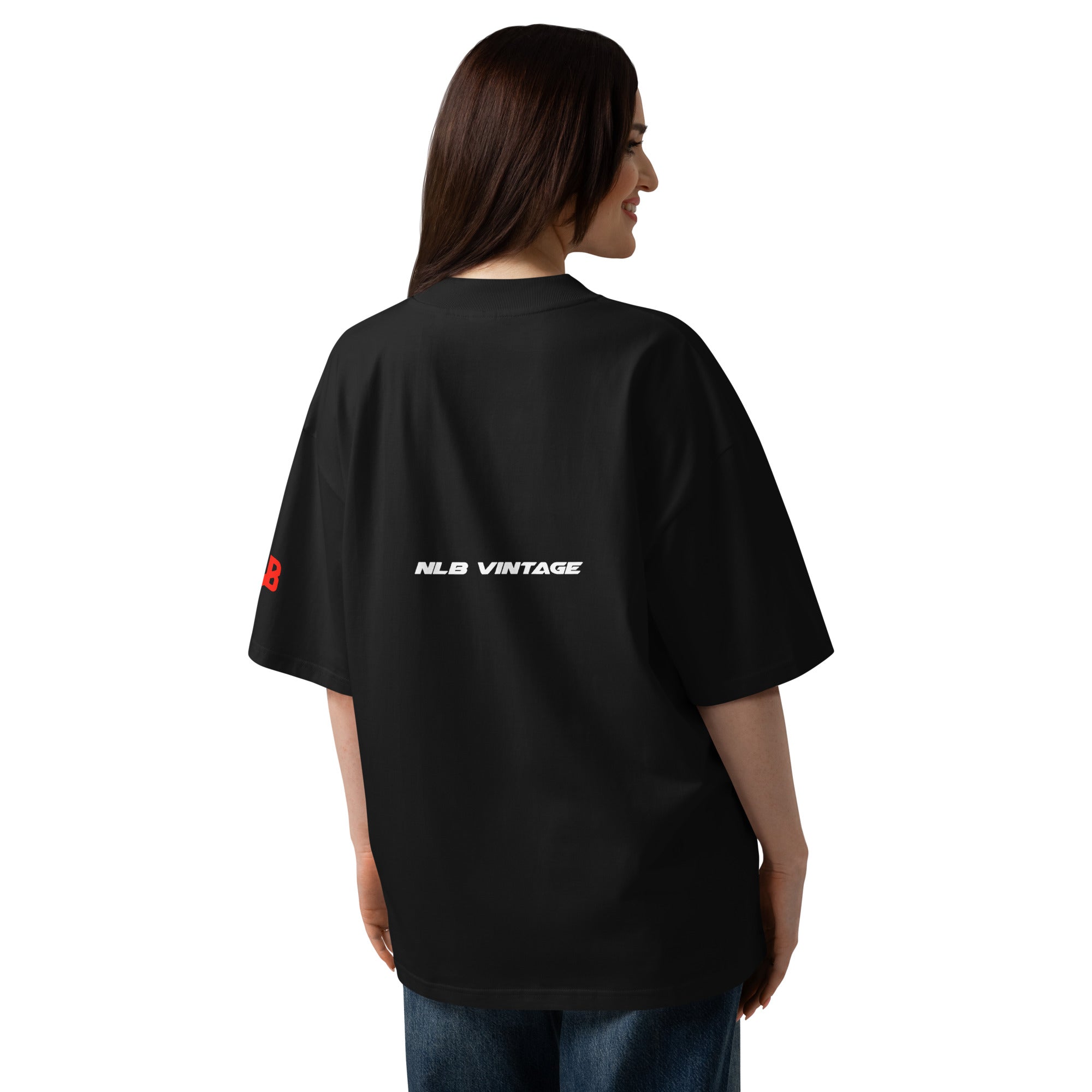 Unisex organic oversized high neck t-shirt by NLB VINTAGE "TTB" NLB VINTAGE