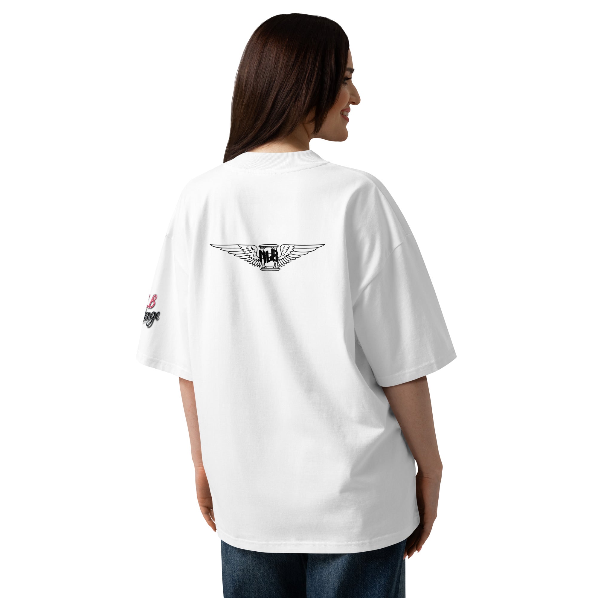 Unisex organic oversized high neck t-shirt by NLB VINTAGE "NOT LOST" NLB VINTAGE