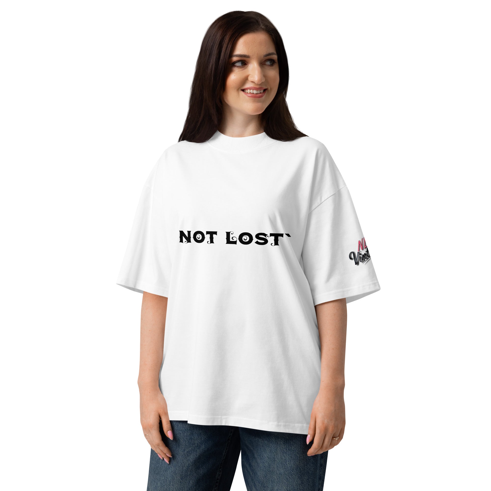 Unisex organic oversized high neck t-shirt by NLB VINTAGE "NOT LOST" NLB VINTAGE