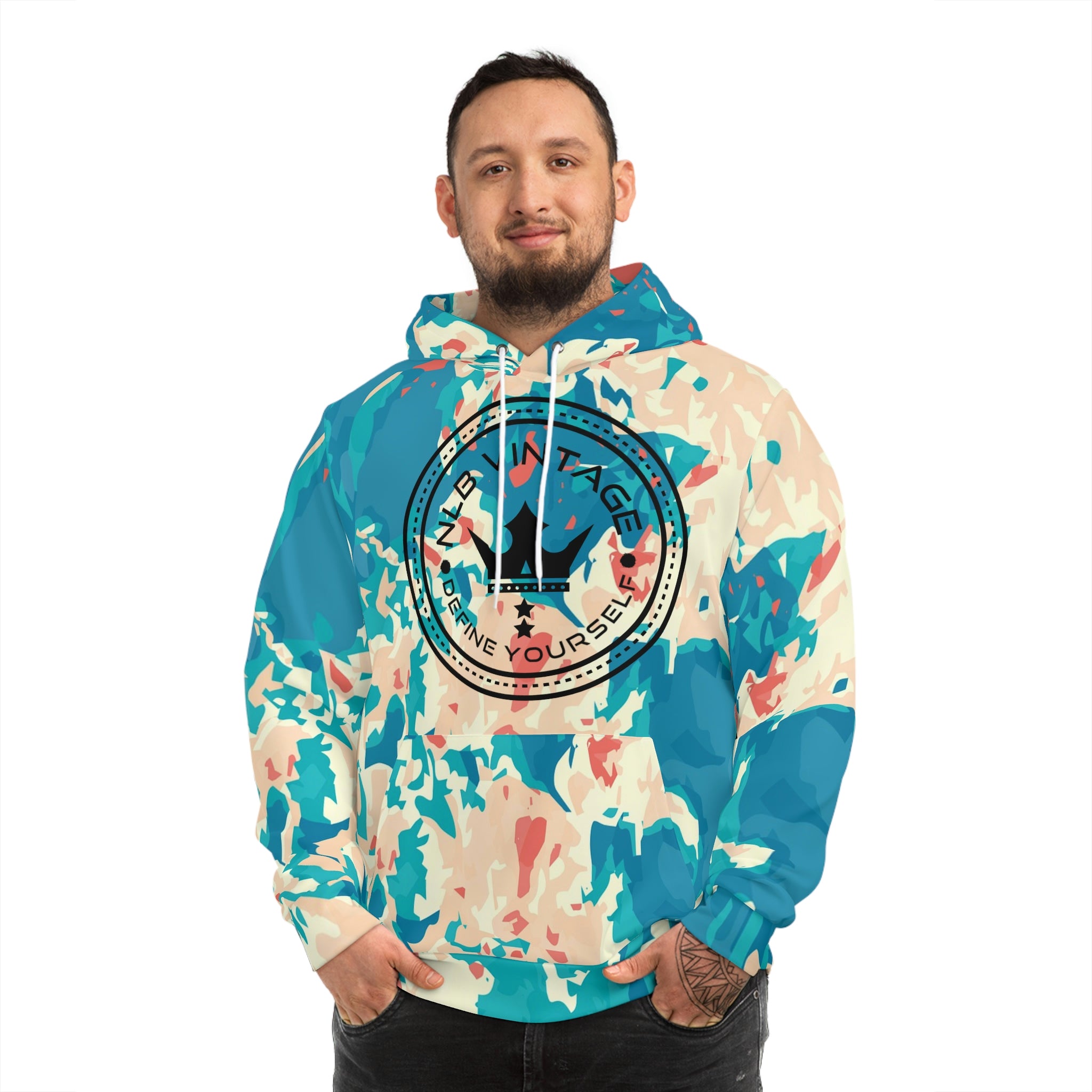 NLB Vintage "Define Yourself" Colorway ×SP23× AOP Fashion Hoodie Printify
