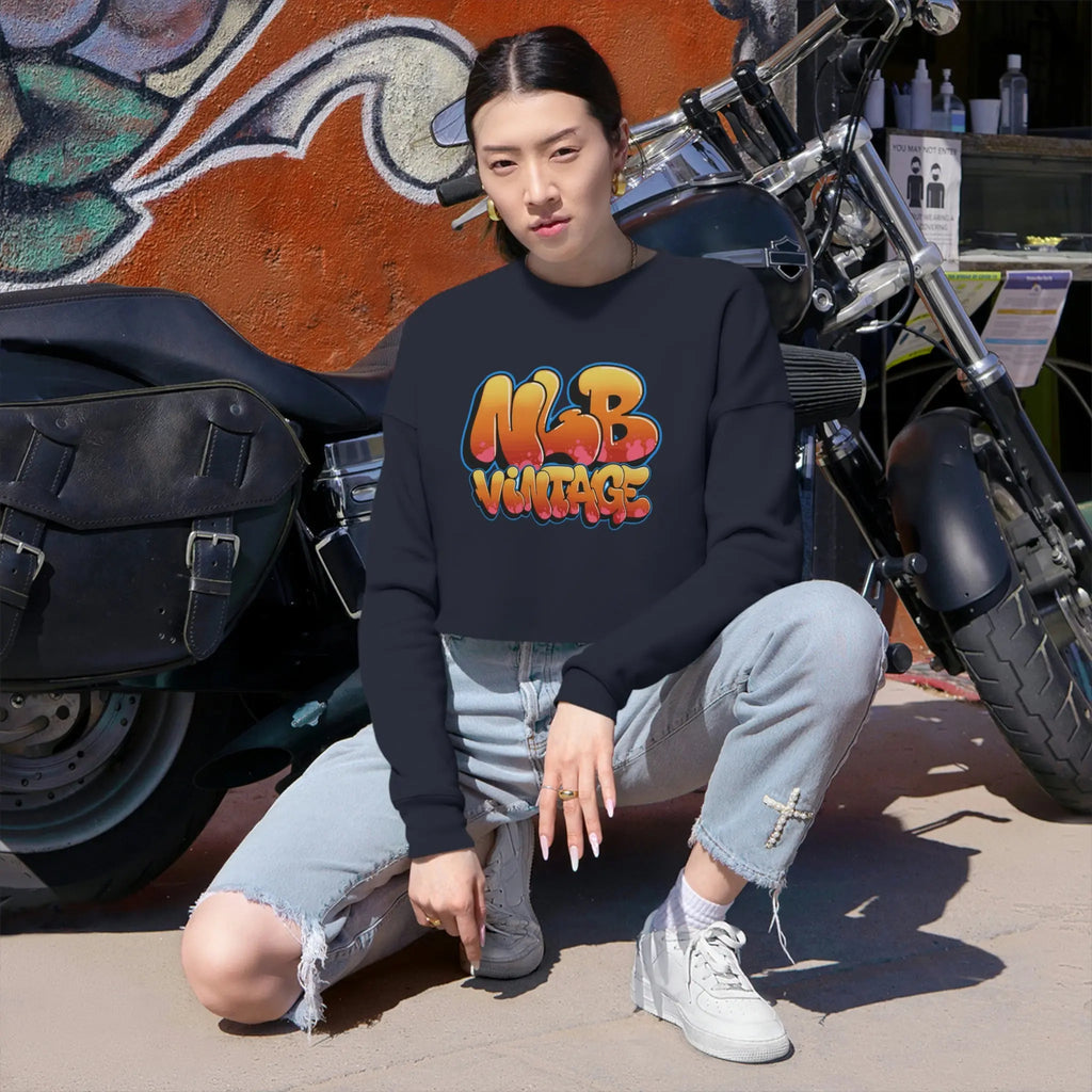 NLB Vintage Lady Cropped Sweatshirt Printify